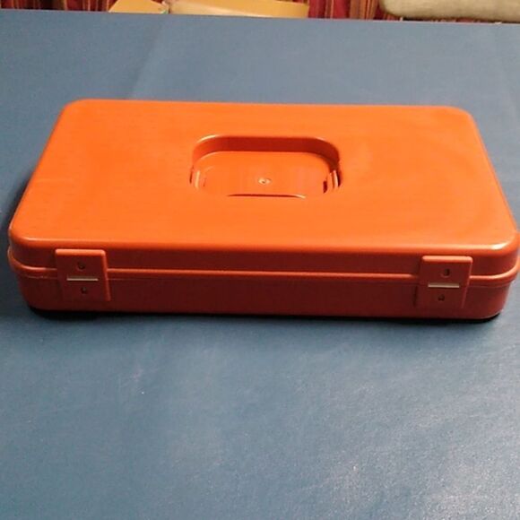 Vibrant Orange Wil-hold Sewing Arts & Crafts Box Cottagecore Grandmacore - Picture 6 of 8